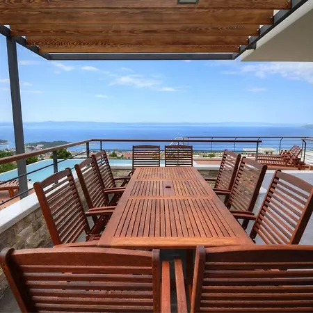 View A Luxury In Makarska, Heated Private Pool, Jacuzzi, Gym Вілла Макарська