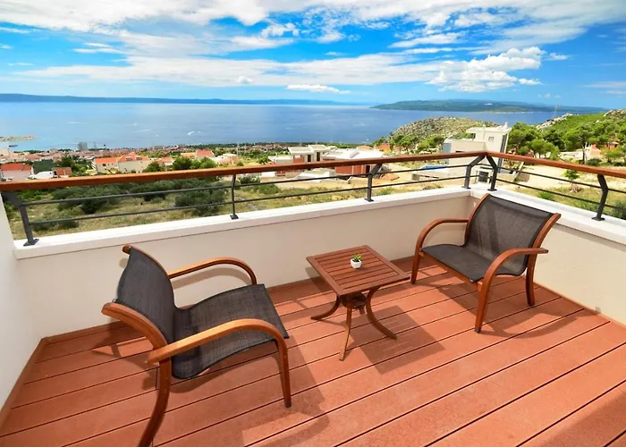 View A Luxury In Makarska, Heated Private Pool, Jacuzzi, Gym Макарська